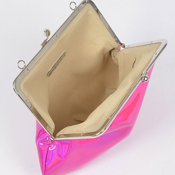 BNWT Brand New Holographic Ball Chain Top Handle ClutchBag Crossbody Bag - Picture 7 of 7